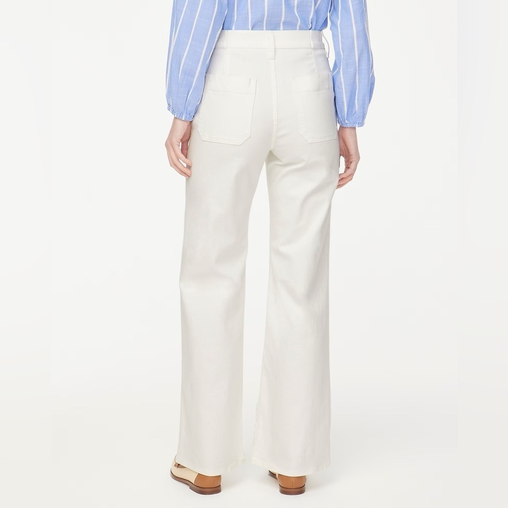 NWT J Crew Factory Slim wide-leg sailor jean in all-day stretch Seashell White - Picture 4 of 12